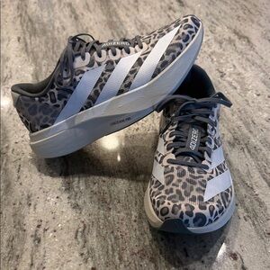 Adidas adizero Leopard Print Running Shoes - Gray and White- brand new